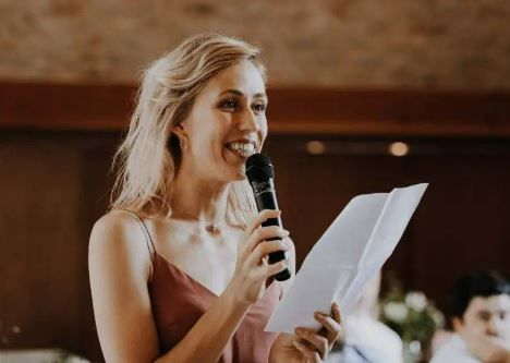 Wireless microphone wedding speech